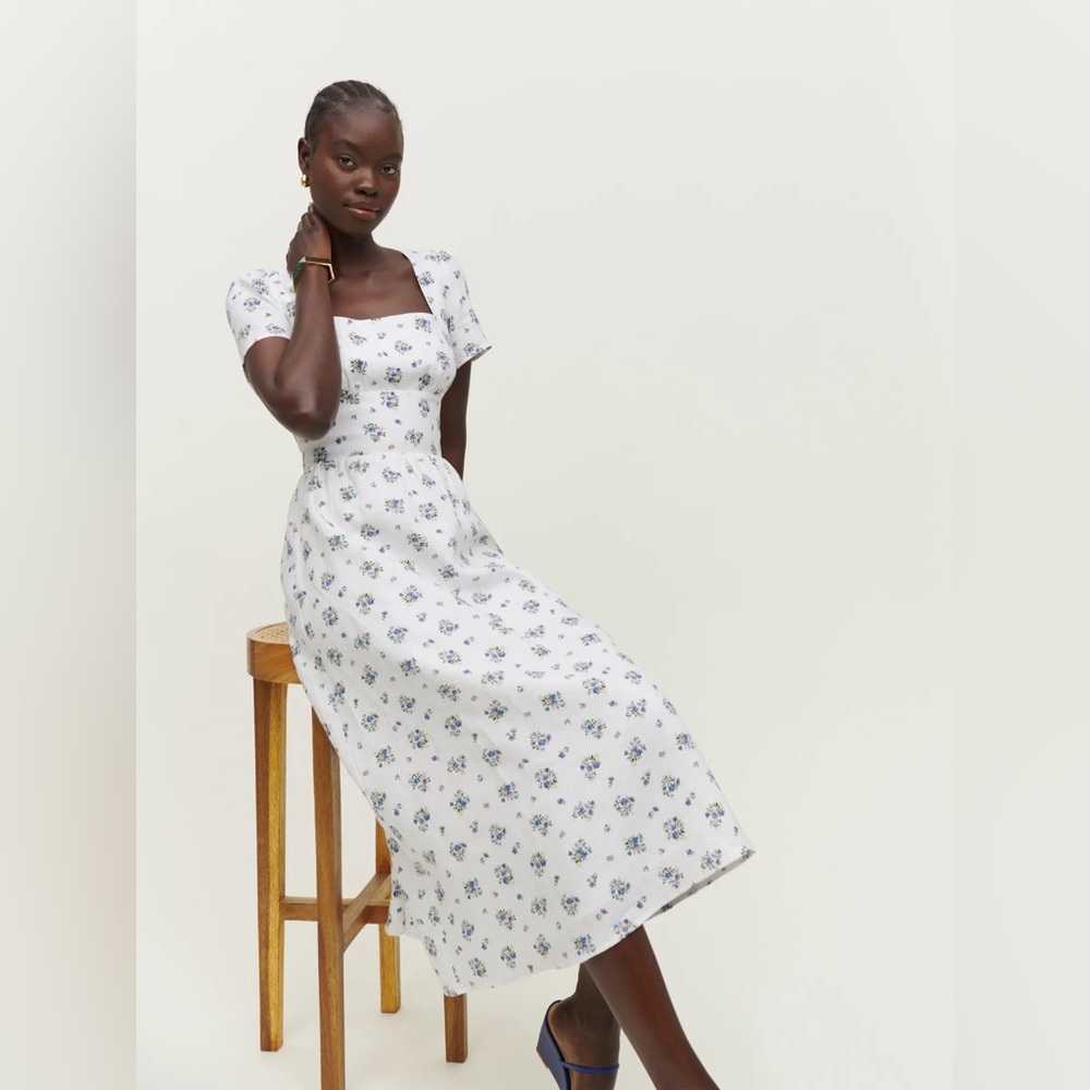 NWT Reformation Floral Pacome Linen Dress